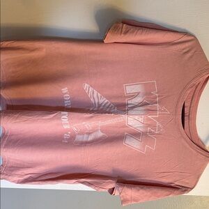 Women’s Pink Graphic Band Tee with White Print